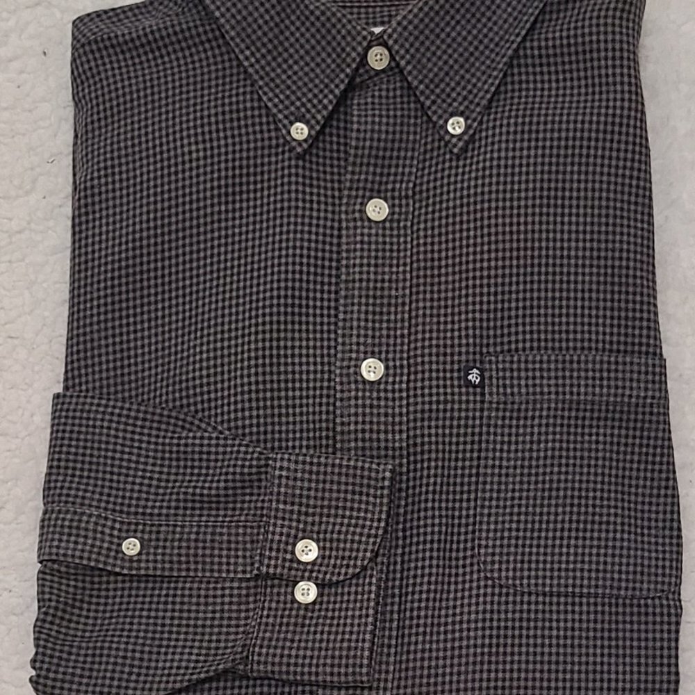 Brooks Brothers Men's XL Cotton Flannel Button Down Check Shirt GU